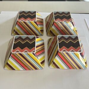 Set of Four Missoni Melamine Soup Salad Cereal Bowls